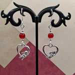 Red Jade Cupid Heart Earrings