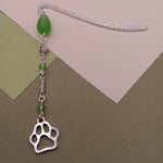 Green Sea Glass Paw Print Bookmark