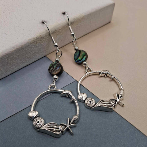 Abalone Shell Hoop Earrings