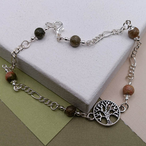Unakite Tree of Life Anklet
