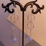 Blue Lace Agate Double Hoop Earrings