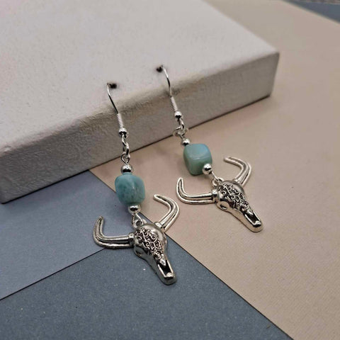 Larimar Longhorn Earrings