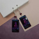 Fushia Tigers Eye Tarot Earrings