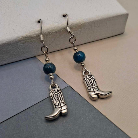 Apatite Cowboy Boots Earrings