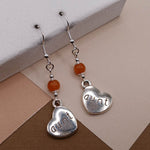 Orange Quartzite Aunt Heart Earrings