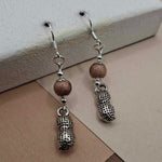 Coffee Chalcedony Peanut Earrings