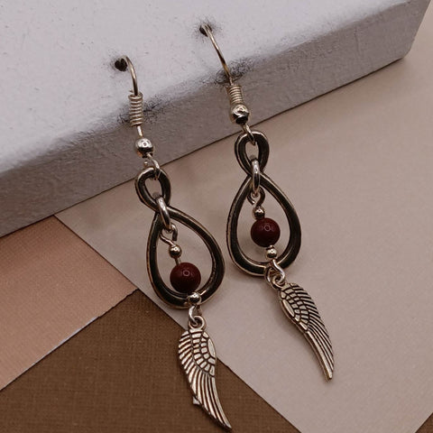 Red Creek Jasper Infinity Wings Earrings