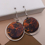 Faux Leather Cat Hoop Halloween Earrings