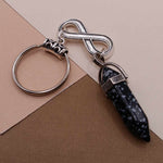 Snowflake Obsidian Infinity Keychain