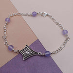 Purple Chalcedony Medallion Anklet