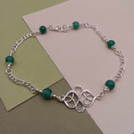 Green Striped Agate Infinity Anklet