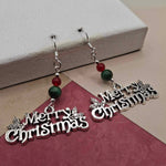 Green Tigers Eye & Red Agate Holiday Earrings