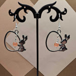 Orange Jade Bunny/egg Earrings
