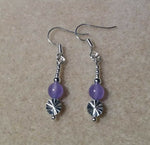 Purple Chalcedony w/ Faceted Discs Earrings