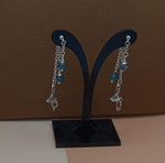 Teal Dragon Vein Witches Hat Halloween Mullet Earrings