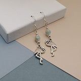 Blue Water Imperial Jasper Flamingo Earrings