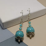 Blue Turquoise and Large Turquoise Amazonite Earrings