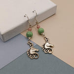 Pink & Green Magnesite Earring w/ Unicorn Charm