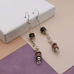 Pink and Black Tourmaline Earrings