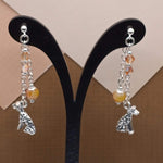 Yellow/Coral Jade Dalmatian Mullet Earrings
