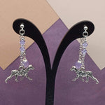 Purple Chalcedony Dalmatian Mullet Earrings