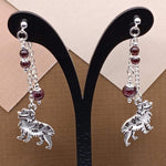 Garnet Australian Shepperd Mullet Earrings