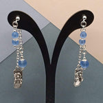 Blue Sea Glass Flip Flop Mullet Earrings
