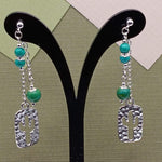 Green Turquoise Cactus Mullet Earrings