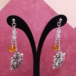 Citrine & Clear Colored Crystals Bell Holiday Mullet Earrings