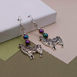 Rainbow Hematite Llama Earrings