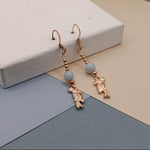 Aquamarine Rose Gold Plated Parrot Earrings