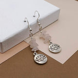 Rose Quartz Lotus Earrings