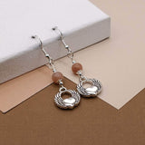 Sunstone Heart Wings Earrings