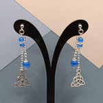 Blue Agate Celtic Knot Mullet Earrings