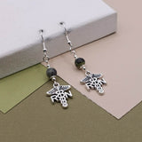 Chrysoprase RN Caduceus Earrings