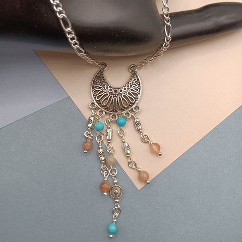 Turquoise & Sunstone Pendant Necklace