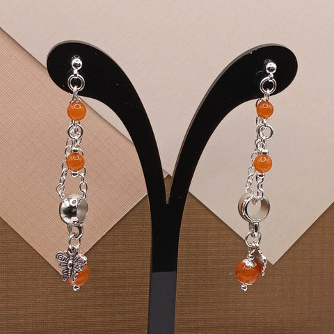 Orange Quartzite Butterfly Mullet 2.0 Earrings