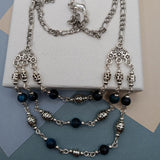 Teal Tigers Eye 3 Strand Necklace