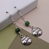 Zoisite Baseball Earrings